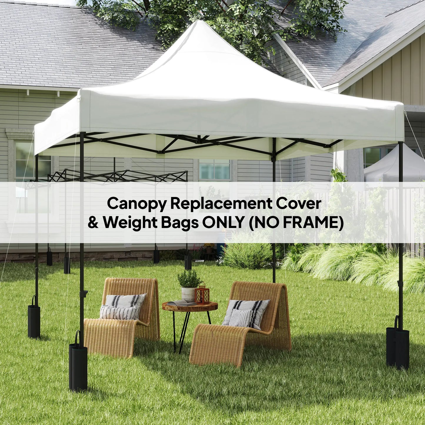 10' x 10' Replacement Canopy Top, Pop Up Tent, UPF50+, White Gazebo Canopy Replacement at Gallery Canada
