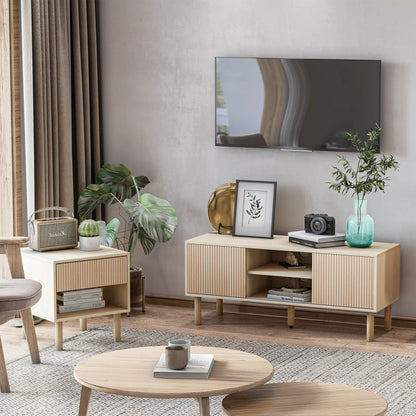 Modern Bedside Table with Drawer, Open Shelf, Natural Bedside Tables at Gallery Canada