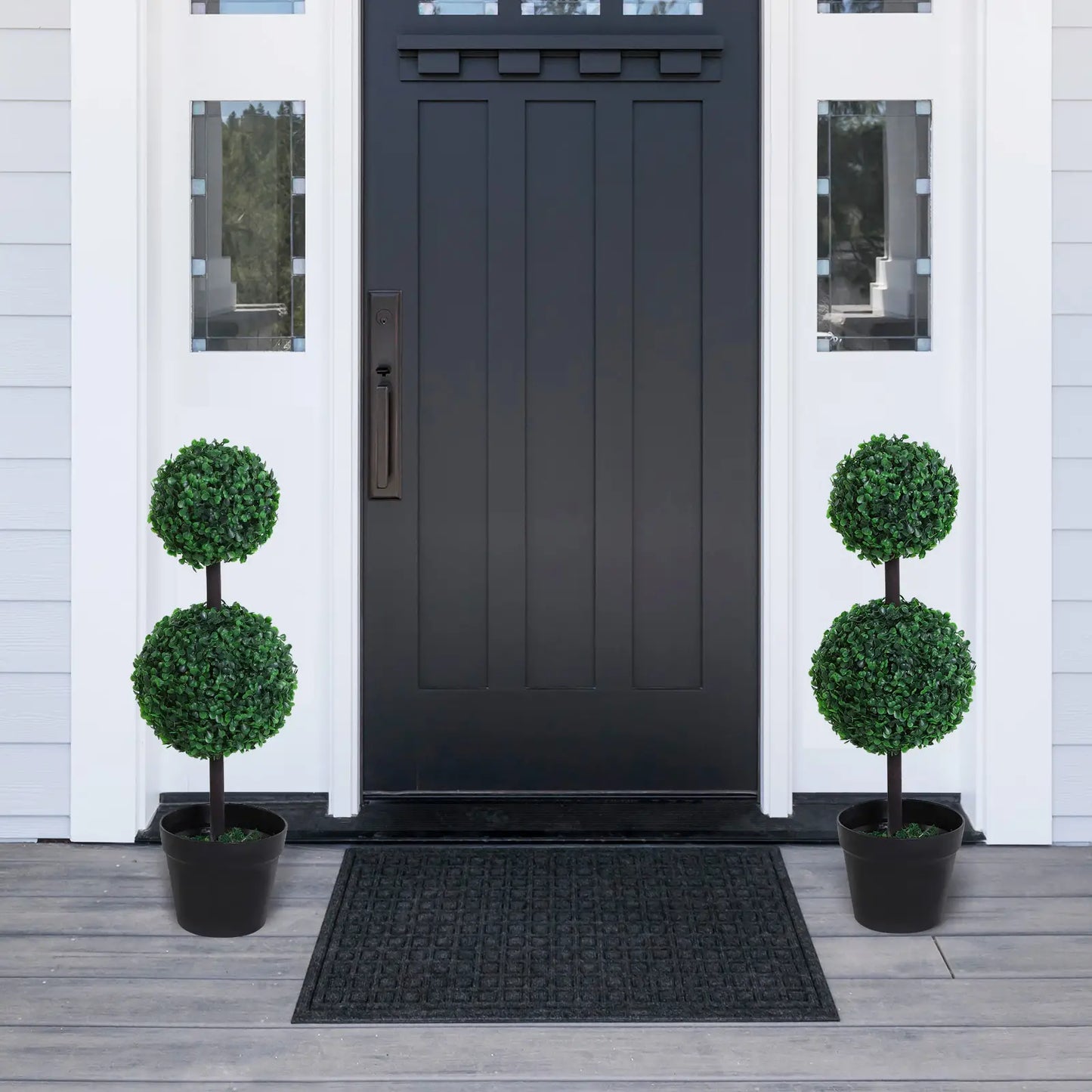 2 Ball Topiary Tree in Pot, Artificial Plant, Home Office Decor, Dark Green Artificial Trees at Gallery Canada