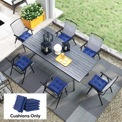 6-Piece Outdoor Patio Chair Cushions, Button Tufted, Dark Blue Patio Chair Cushions at Gallery Canada