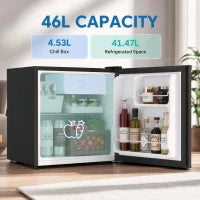 1.62 pi cu Mini réfrigérateur à porte unique avec congélateur, noir