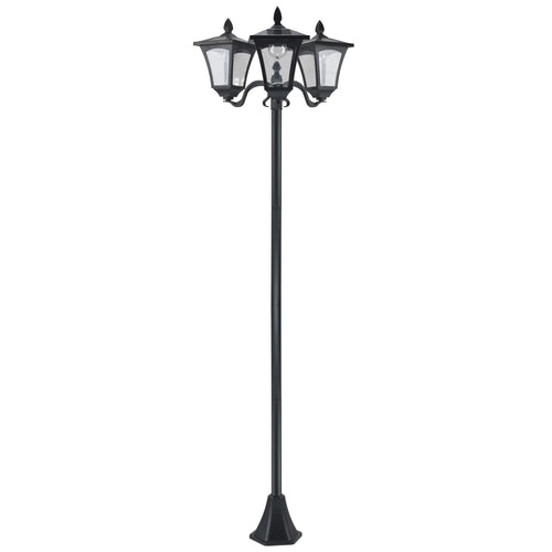 Triple Solar Lamp Post, LED Street Light, Vintage Outdoor, Waterproof, 72