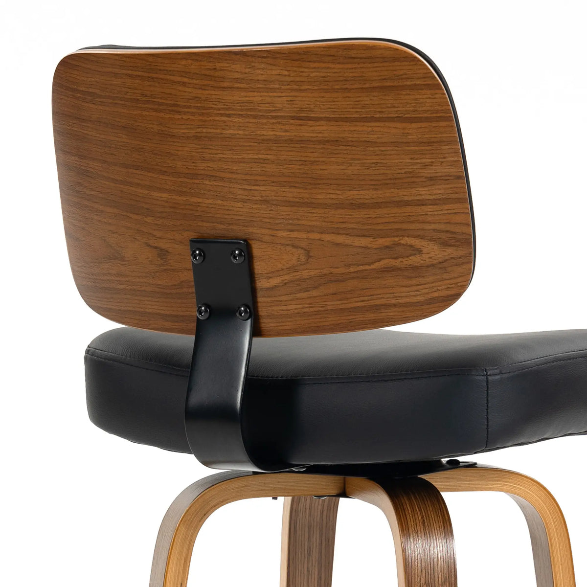 Swivel Bar Stools Set of 2, PU Leather, Black Bar Stools at Gallery Canada