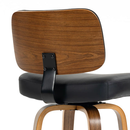 Swivel Bar Stools Set of 2, PU Leather, Black Bar Stools at Gallery Canada