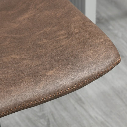 Adjustable Counter Height Bar Stools, Set of 2, 360° Swivel, Vintage Leather, Brown Bar Stools at Gallery Canada