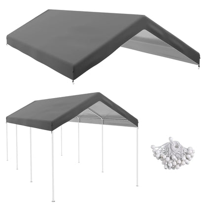 10 x 20ft Carport Canopy, UV Resistant, Dark Grey Gazebo Canopy Replacement at Gallery Canada