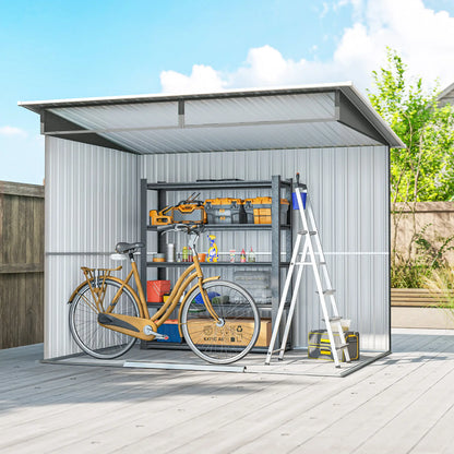6' x 8.5' Outdoor Metal Garden Shed, Steel Utility Storage, Dark Grey Sheds at Gallery Canada