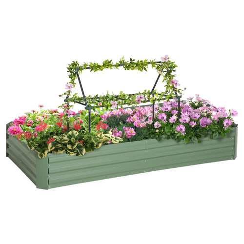 6' x 3' x 1' Raised Garden Bed, Steel Frame, Light Green