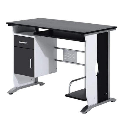 Computer Desk With Keyboard Tray, CPU Stand, Black and White Computer Desks at Gallery Canada