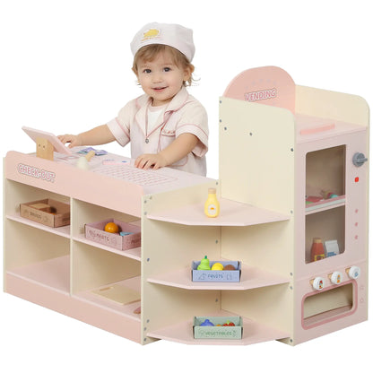 Kids Grocery Store Playset, Cash Register, Vending Machine, Pink Toy Playsets at Gallery Canada