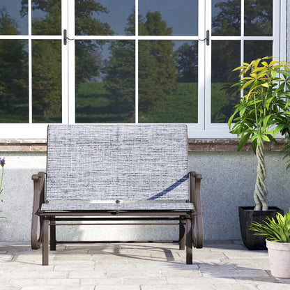 Garden Double Gliding Chair, Patio Glider, Steel Frame, Dark Grey Outdoor Gliders at Gallery Canada