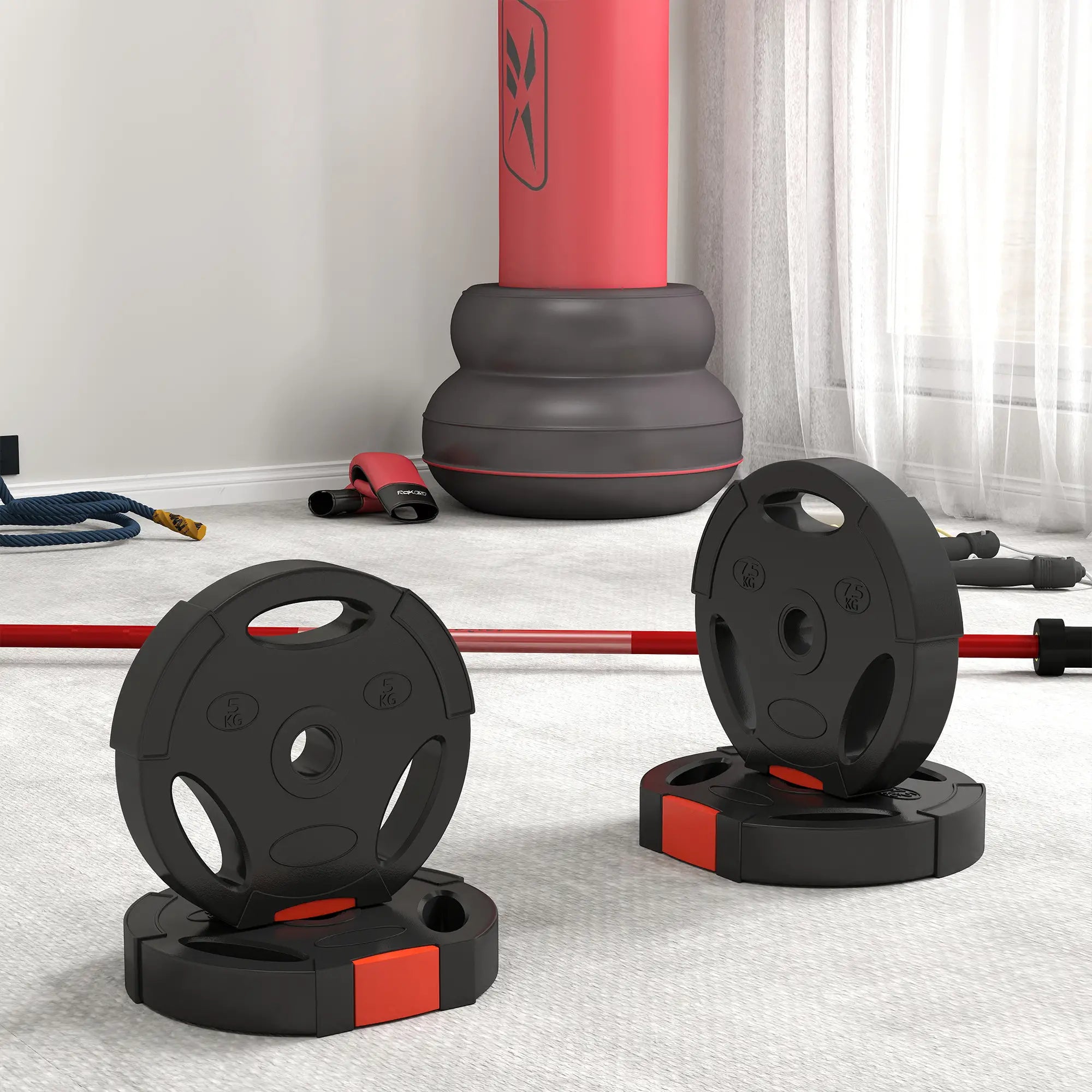 1-Inch Weight Plates, Barbell Weights Set, 2 x 17lbs + 2 x 11lbs Dumbbells & Barbells at Gallery Canada