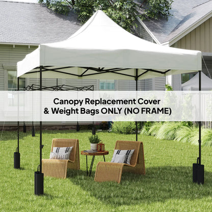 10' x 10' Replacement Canopy Top, Pop Up Tent, UPF50+, White