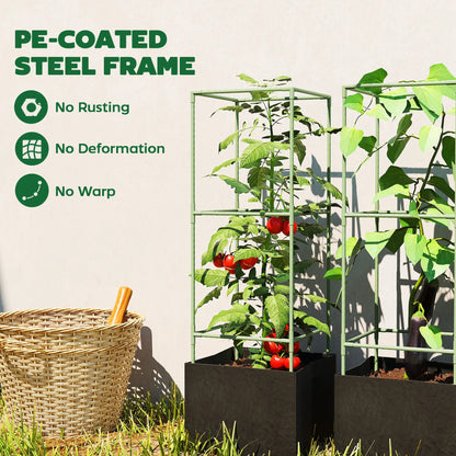 3 Tomato Cages With 13.5 Gallon Grow Bags, Adjustable Square Plant Trellis Raised Garden Beds at Gallery Canada