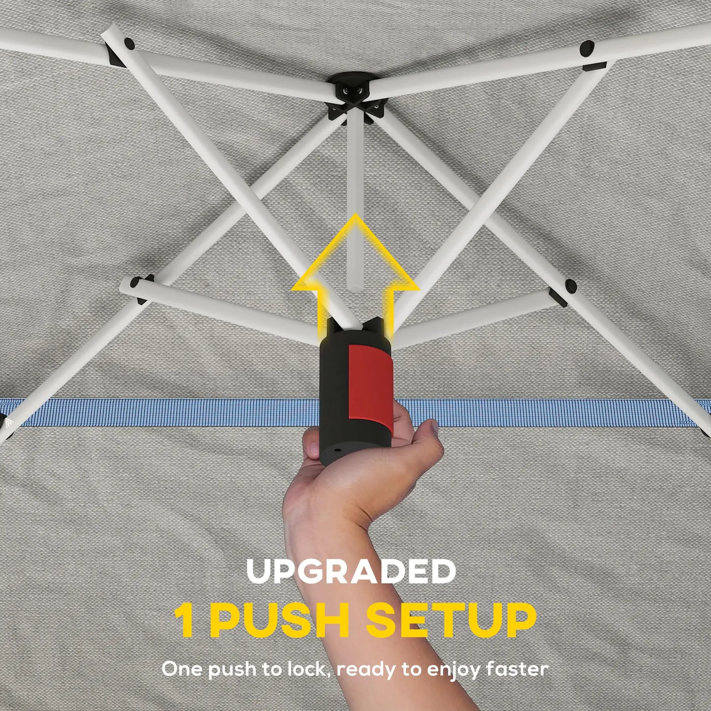 11.5 x 11.5 ft Pop Up Canopy Tent, 1-Button Setup, UPF 50+, Carry Bag, Dark Grey Pop Up Canopies at Gallery Canada