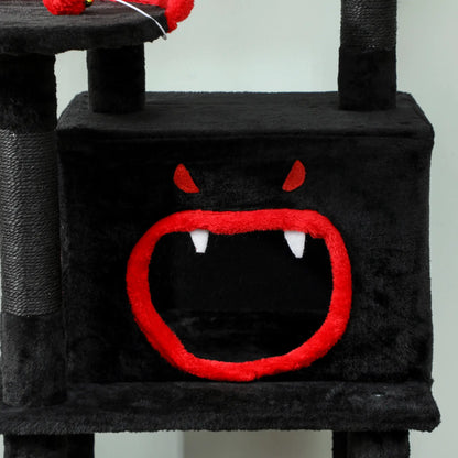 Gothic Cat Tree, 60" Tall, Coffin Bed, Scratching Posts, Black Cat Towers at Gallery Canada