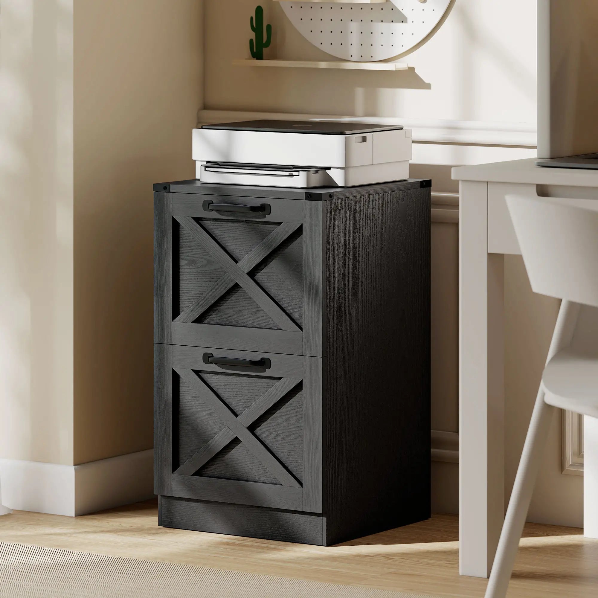 2-Drawer File Cabinet, Silent Slides, Vertical Farmhouse, Black Office Cabinets & Cupboards at Gallery Canada