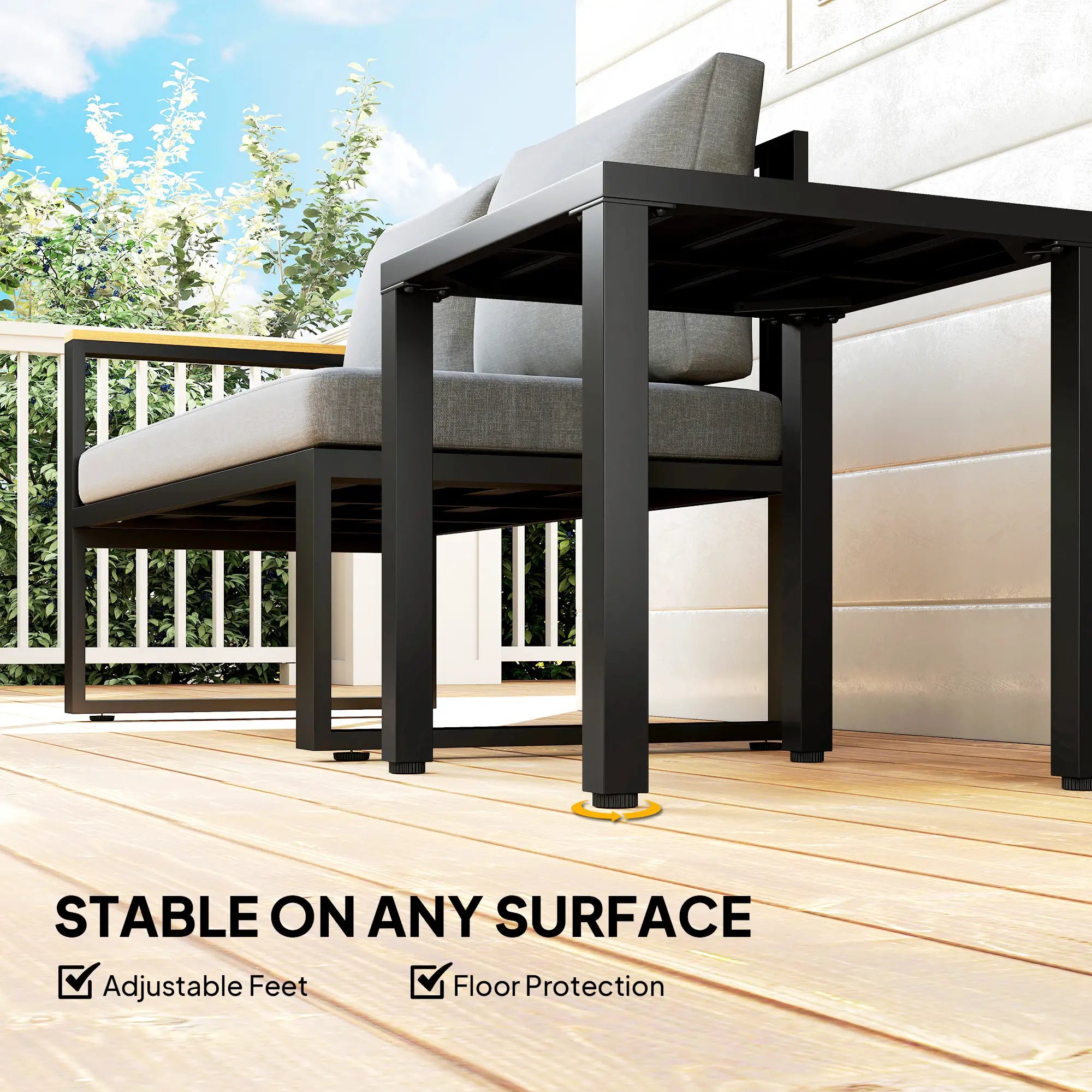 Metal Outdoor Side Table, 45.5 cm Square, Patio Garden Poolside, Black Patio Side Tables at Gallery Canada