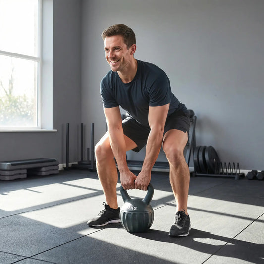 26 lbs Kettlebell With Non-Slip Handle, Home Gym Weight Lifting, Grey Strength Training Equipment Grey at Gallery Canada