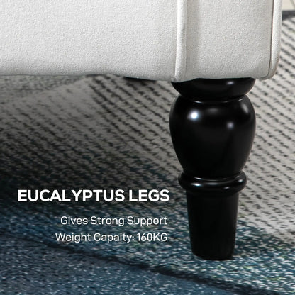 Fabric Accent Chair, Button Tufted Armchair, Upholstered Wingback Chair, White Accent Chairs at Gallery Canada