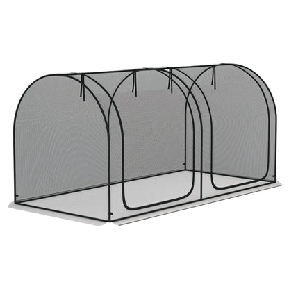 8' x 4' Crop Cage, Garden Plant Protector, 2 Zippered Doors, 6 Stakes, Black Walk In Greenhouses at Gallery Canada