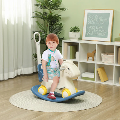 Kids Rocking Horse, Detachable Balance Board, Push Handle, Blue Rocking Horses at Gallery Canada
