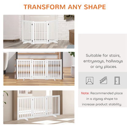 Wood Pet Gate, 3 Panel Folding, Indoor Dog Barrier, Z Shape Doorway Houses, Kennels & Pens at Gallery Canada