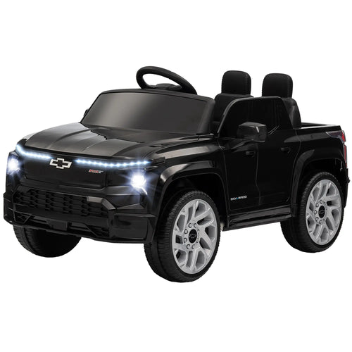 12V Chevrolet Silverado EV RST Licensed Kids Car, Remote, Black