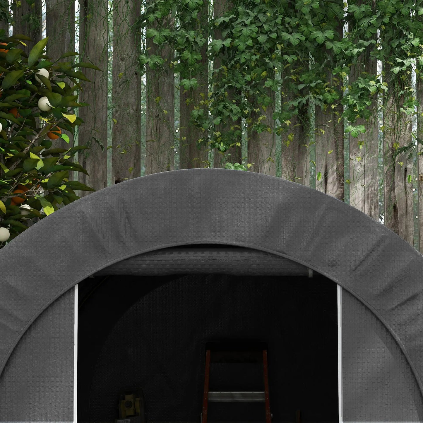 6' x 8' Outdoor Storage Shed, Heavy Duty Galvanized Steel, Dark Grey Sheds at Gallery Canada