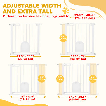 30"-41" Extra Wide Pet Gate, Small Door, 30"H, White Houses, Kennels & Pens at Gallery Canada