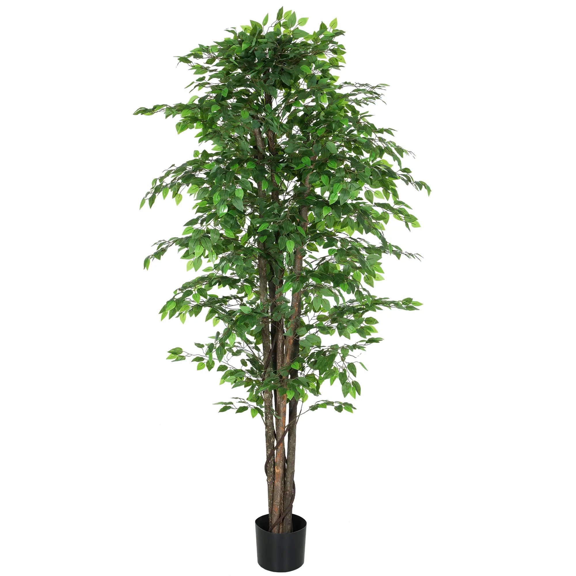 8ft Tall Artificial Silk Ficus Tree, 2520 Leaves in Pot, Home Office Decor Artificial Trees at Gallery Canada