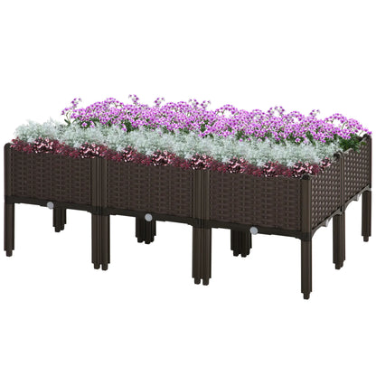 6-Piece Raised Garden Bed, PP Flower Bed, Stackable Vegetable Herb Grow Box Elevated Garden Beds at Gallery Canada