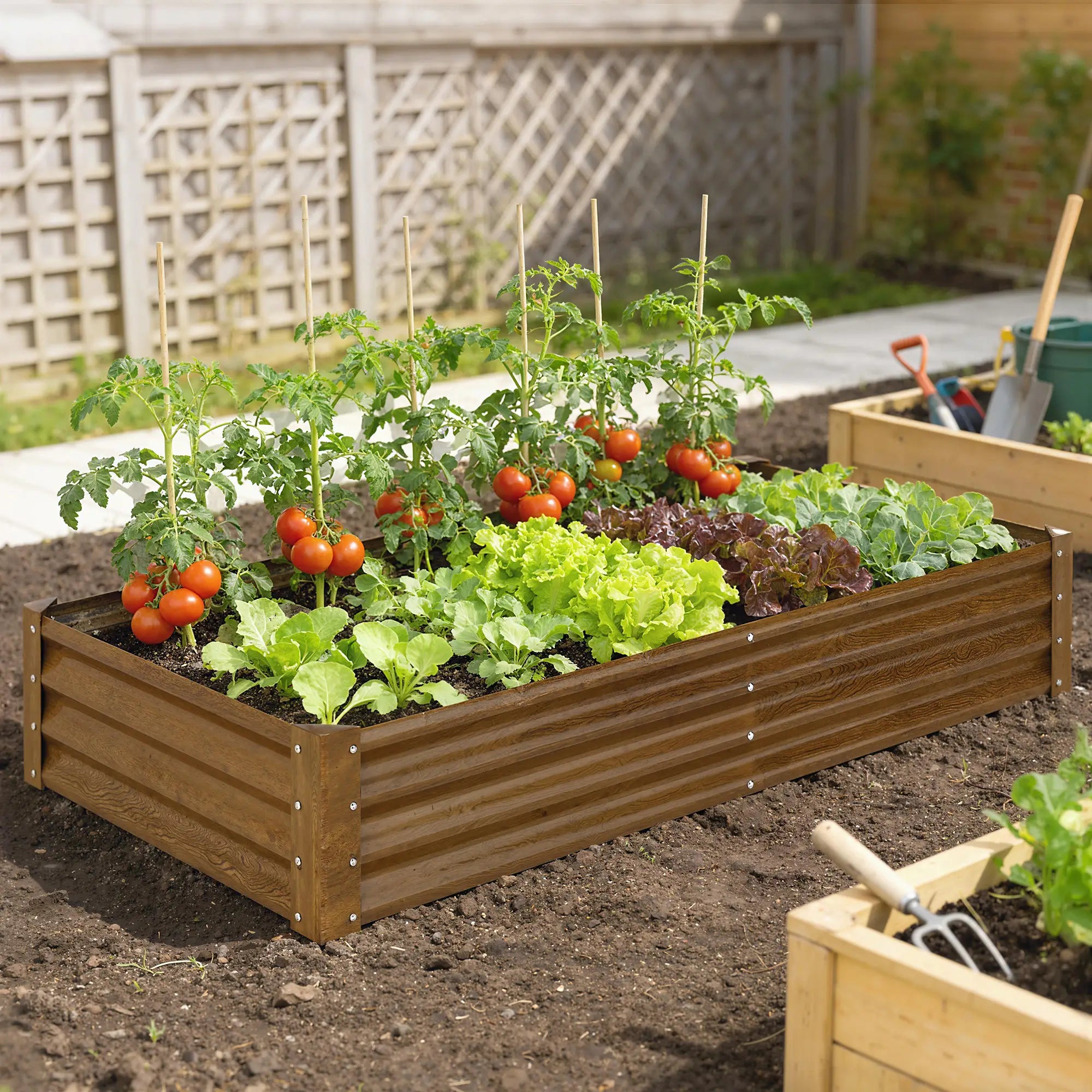 6 x 3 x 1ft Galvanized Raised Garden Bed, Reinforced Outdoor Planter Box Galvanized Planter Boxes at Gallery Canada