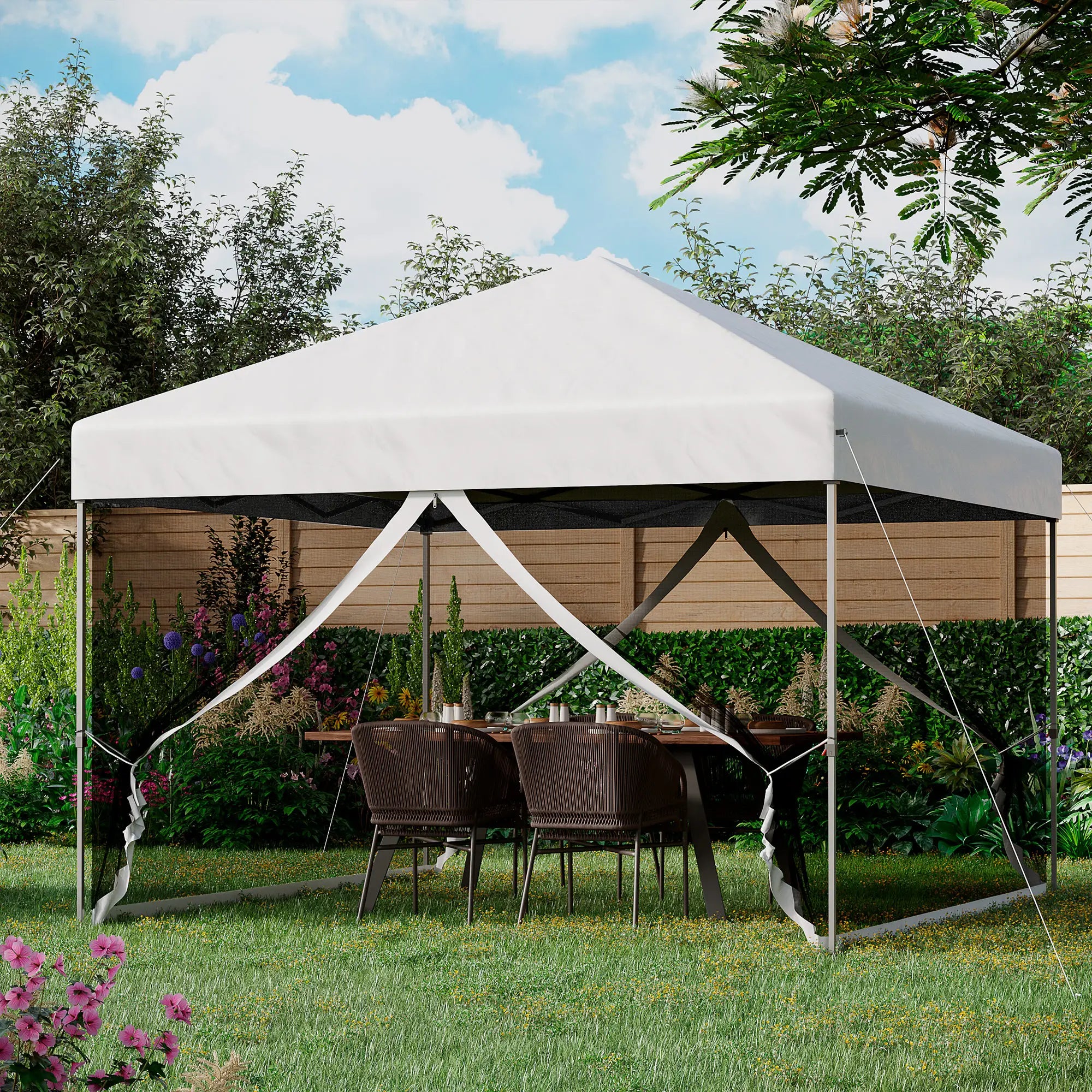 10' x 10' Pop-Up Canopy Tent, 3-Level Adjustable, Silver Pop Up Canopies at Gallery Canada