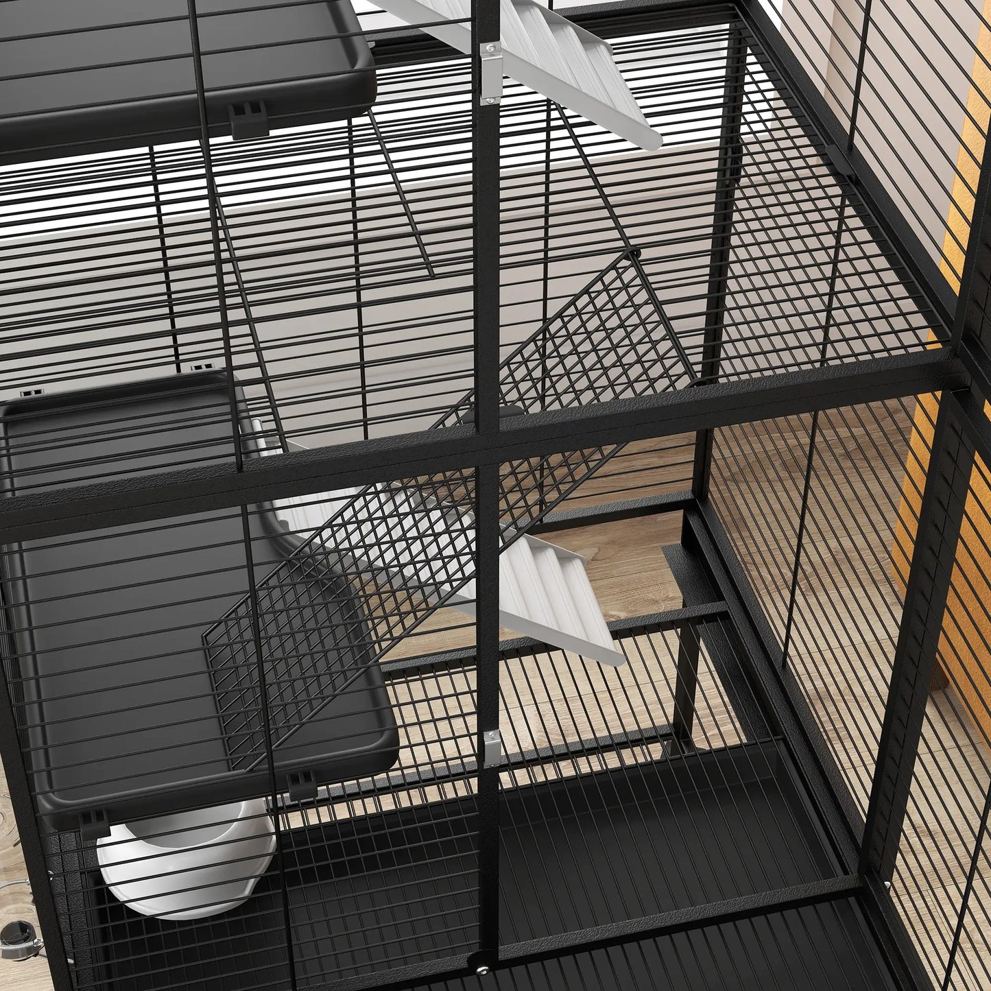 Small Animal Cage 53.5"H, Removable Tray, Storage Shelf, Black Houses & Habitats at Gallery Canada