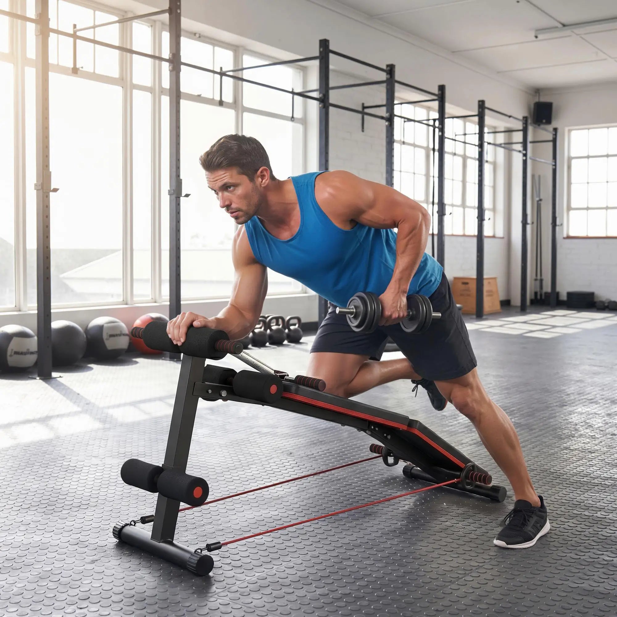 Foldable Sit Up Bench, Core Workout, Home Gym, Black Sit Up Benches at Gallery Canada