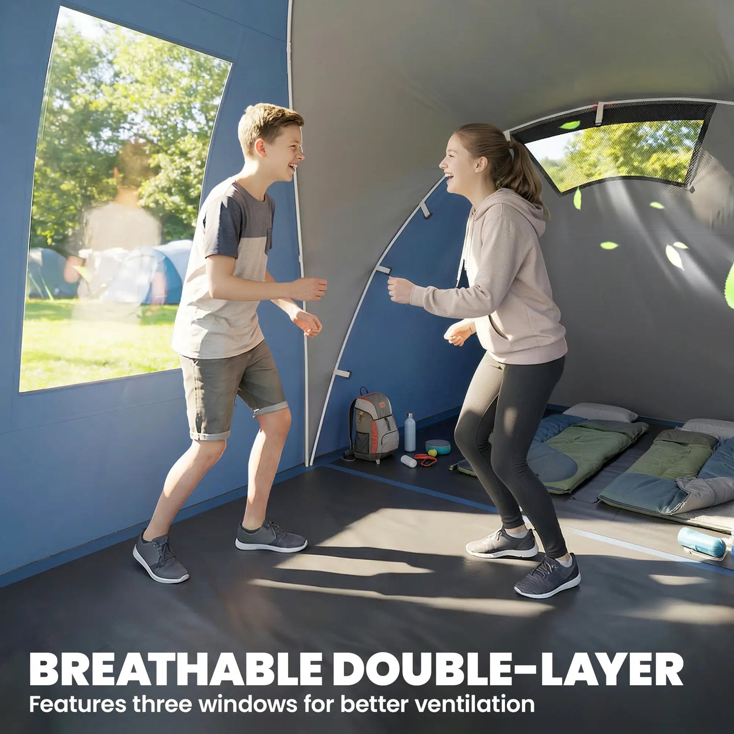 Multi-Room Camping Tent, 8-12 Person, 3000mm Waterproof Rainfly, Screen Panels Camping Tents at Gallery Canada