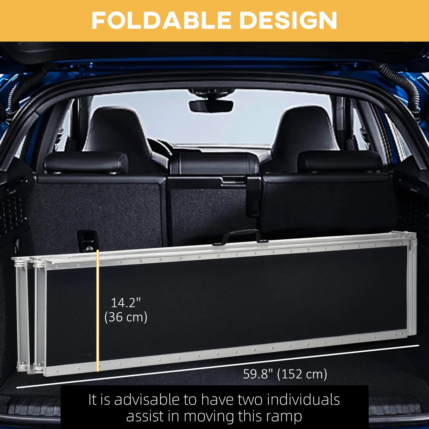 10ft Foldable Wheelchair Ramp, Non-Skid, Portable Aluminium Knee Walker & Wheelchair Ramps at Gallery Canada