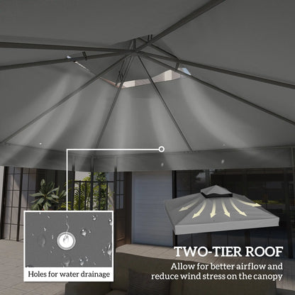 10' x 10' Gazebo Canopy Replacement Cover, UPF30+, Top Cover Only, Dark Grey Gazebo Canopy Replacement at Gallery Canada