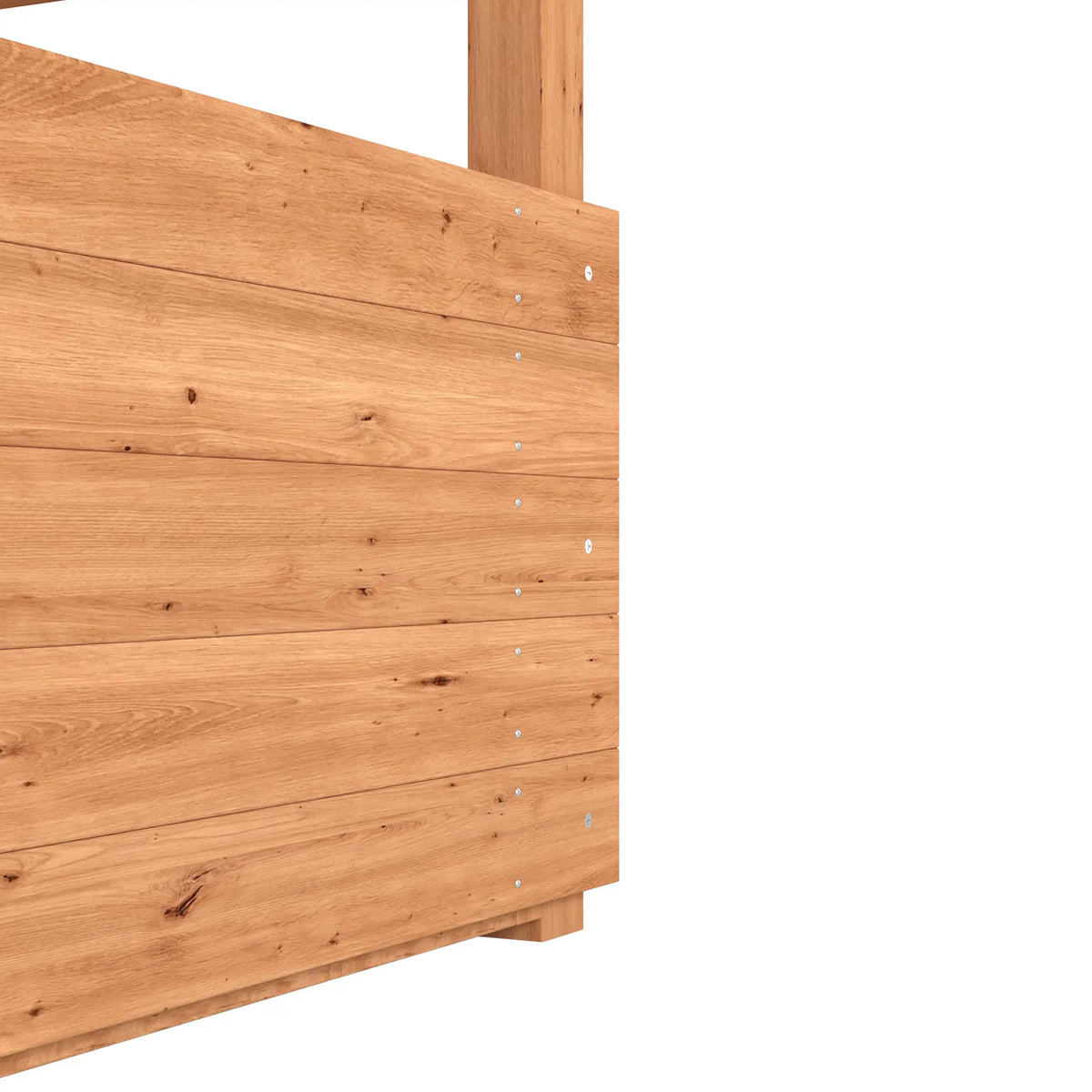 Lit de jardin surélevé en bois avec treillis et toit suspendu, orange