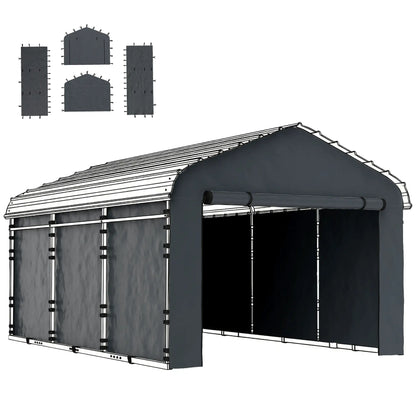 Replacement Canopy Cover Sidewalls, 12' x 20', UPF50+ Waterproof, Dark Grey Car Shelters at Gallery Canada