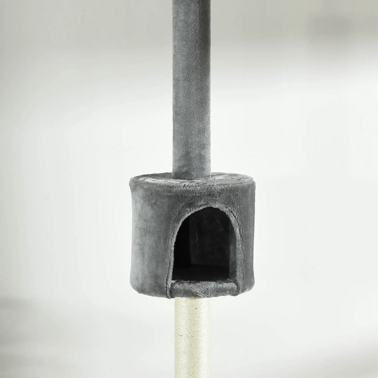 4-Tier Floor to Ceiling Cat Tree, Scratching Post, Plush, Toy Ball, Light Grey Floor to Ceiling Cat Trees at Gallery Canada