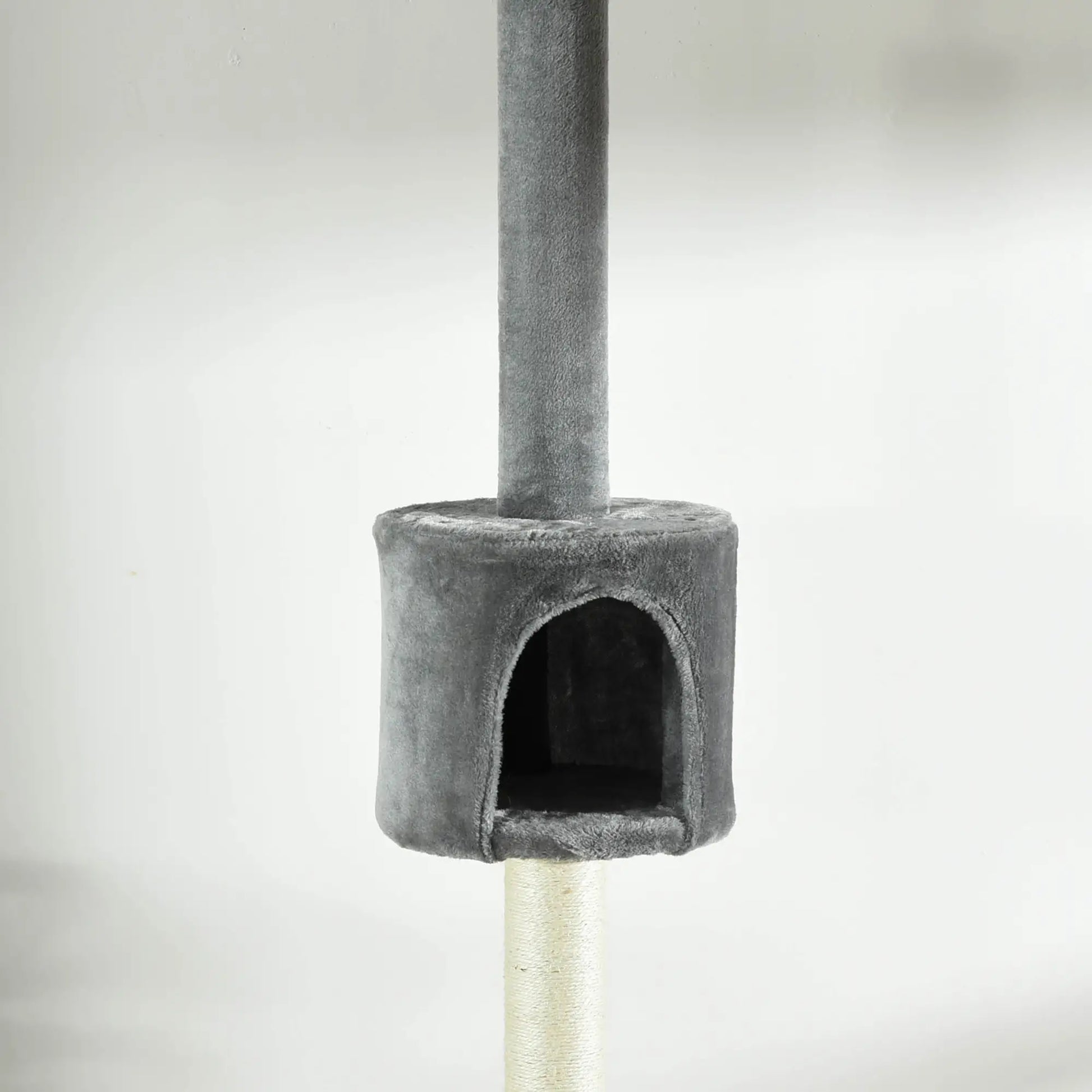 4-Tier Floor to Ceiling Cat Tree, Scratching Post, Plush, Toy Ball, Light Grey Floor to Ceiling Cat Trees at Gallery Canada