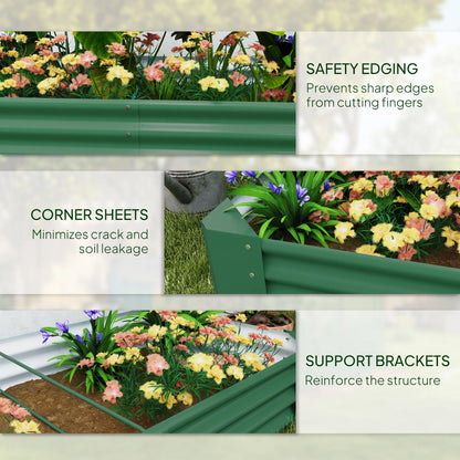 6 x 3 x 1ft Galvanized Raised Garden Bed, Reinforced Outdoor Planter Box, Green Galvanized Planter Boxes at Gallery Canada