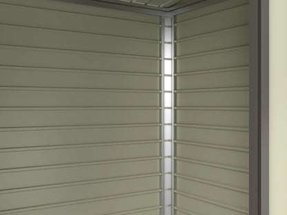 8 x 4FT Galvanized Metal Garden Shed, Double Doors, 2 Vents, Light Grey Sheds at Gallery Canada