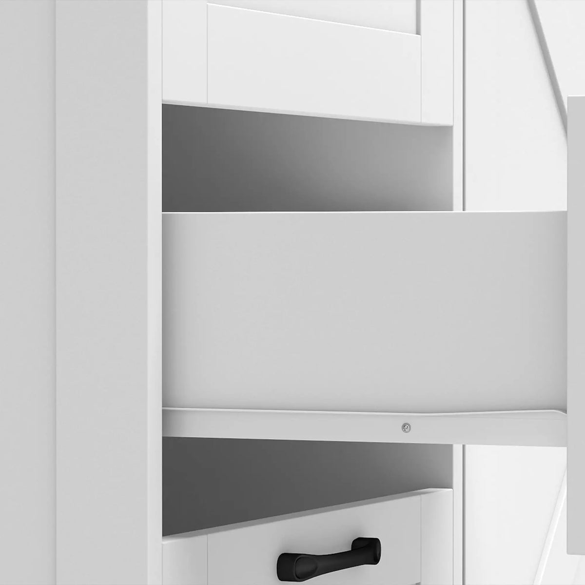 48" Farmhouse Sideboard Buffet Cabinet, 3 Drawers, Charging Station, White