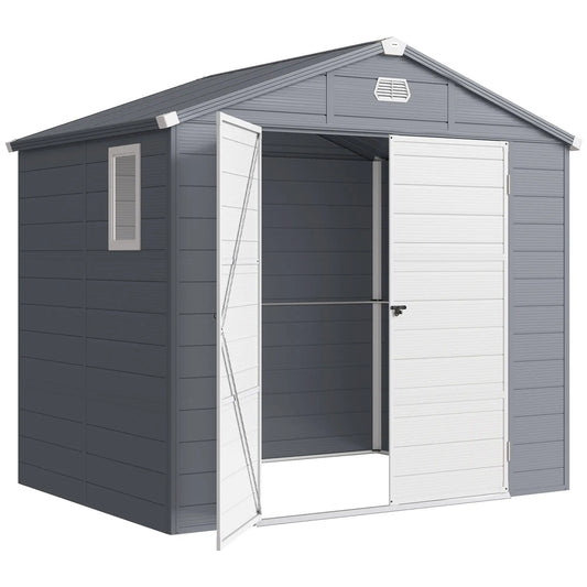 Small Garden Shed, Latch Door, Vents, Sloped Roof, 8x6, Light Grey Sheds Light Grey at Gallery Canada