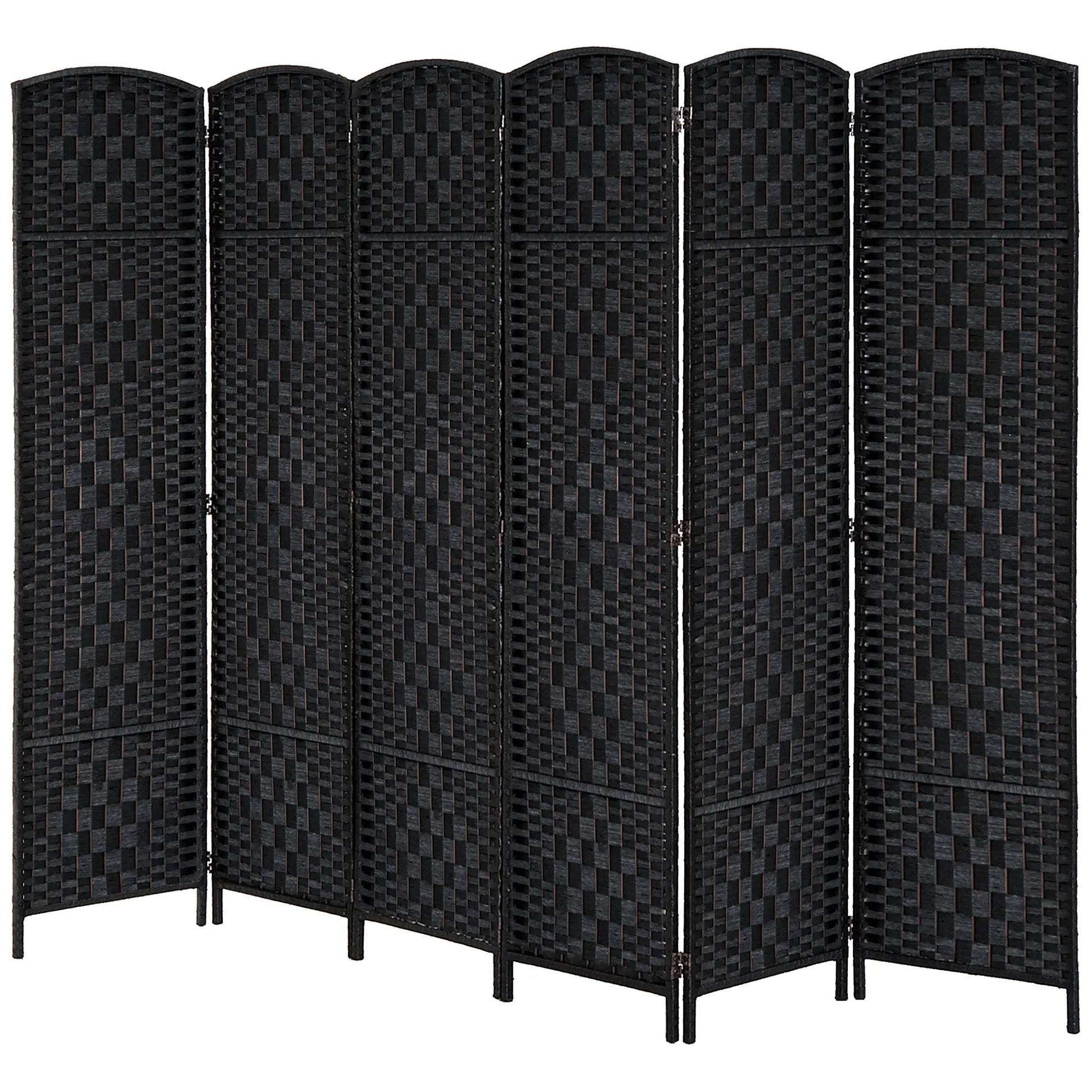6ft Folding Room Divider, 6 Panel Wooden Frame, Black Room Dividers at Gallery Canada