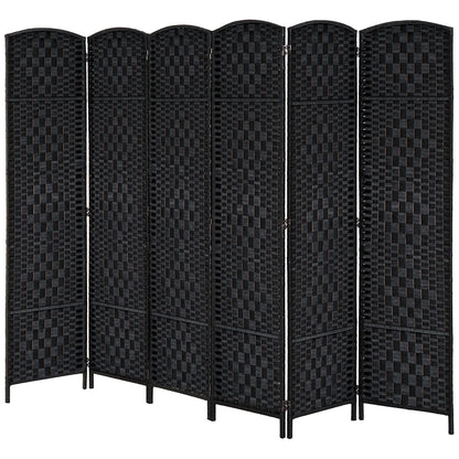6ft Folding Room Divider, 6 Panel Wooden Frame, Black Room Dividers at Gallery Canada