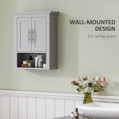 Bathroom Wall Cabinet, Medicine Storage with Shelf, Grey Wall Mounted Cabinets at Gallery Canada